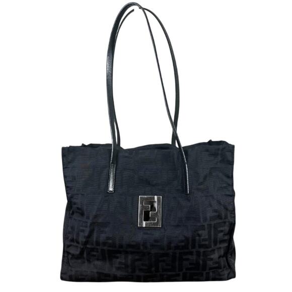 FENDI Fendi Zucca Signature FF Black Canvas Tote Shoulder bag (FFXX175) - Picture 1 of 14